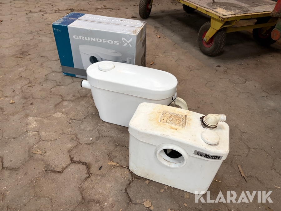 Afløbspumper Grundfoss + Sanibroyeur 2 enheder