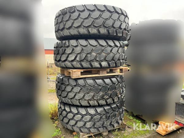 Nye dæk med fælge Bridgestone 20.5R25 4 styk til Volvo L70 og L90 gummiged