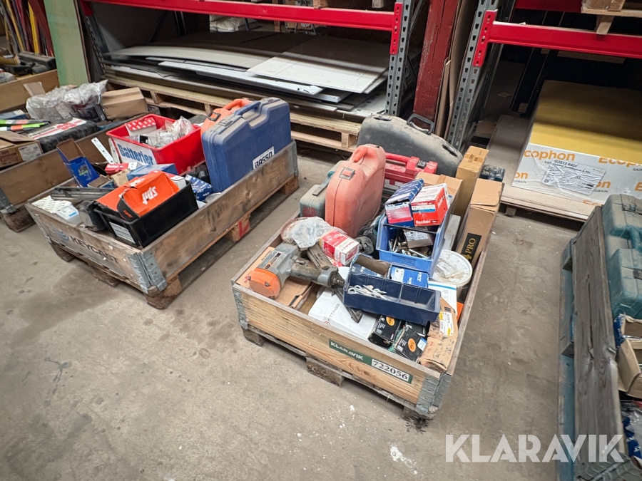 Blandet værktøj, redskaber og tilbehør 2 paller