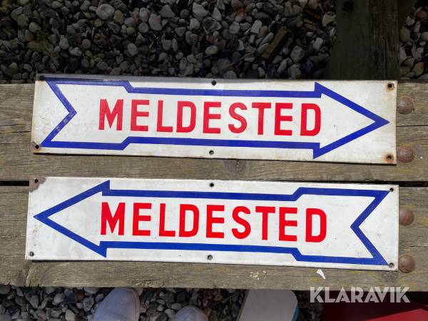 Emaljeskilte “Meldsted", 2 styk.