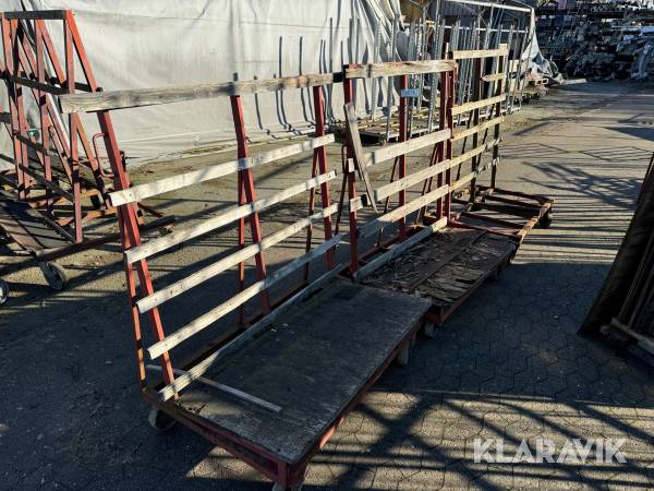 Materialevogne enkeltsidet 3 styks