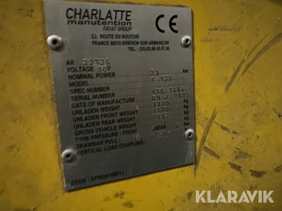 Lufthavns truck Charlatte T 135