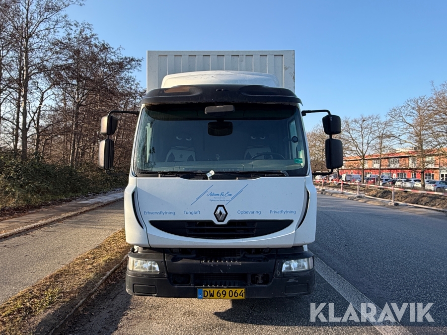 Renault lastbil – med skiftelad, lift og container Renault Midlum