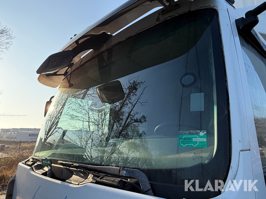 Renault lastbil – med skiftelad, lift og container Renault Midlum