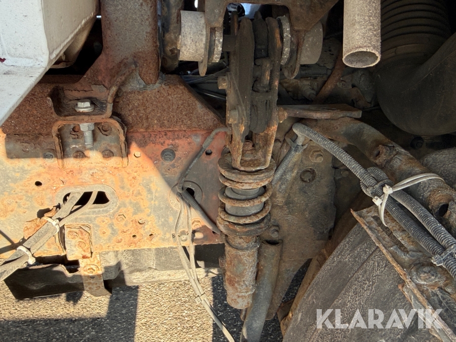 Renault lastbil – med skiftelad, lift og container Renault Midlum