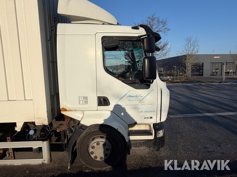 Renault lastbil – med skiftelad, lift og container Renault Midlum