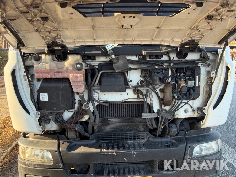 Renault lastbil – med skiftelad, lift og container Renault Midlum