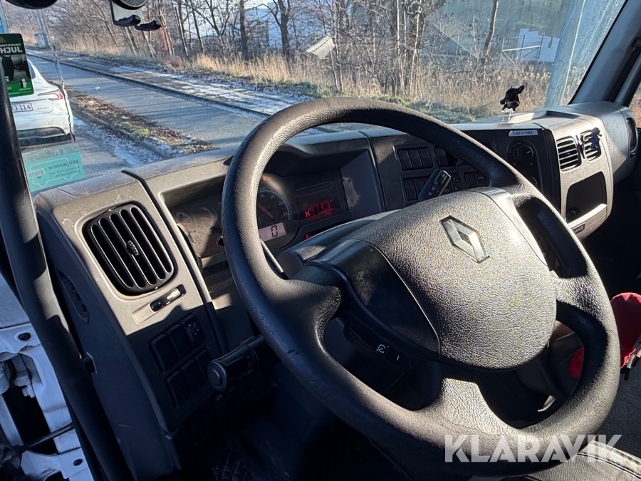 Renault lastbil – med skiftelad, lift og container Renault Midlum