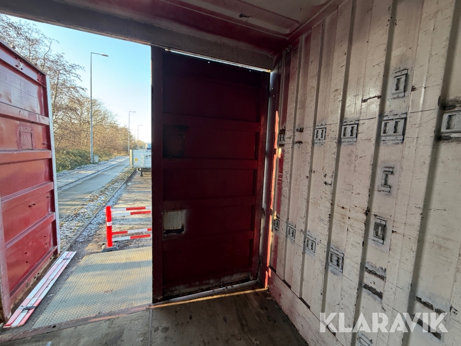 Renault lastbil – med skiftelad, lift og container Renault Midlum