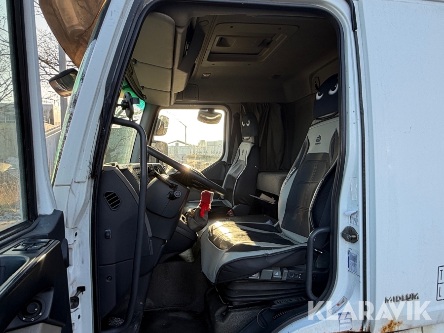 Renault lastbil – med skiftelad, lift og container Renault Midlum