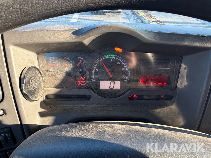 Renault lastbil – med skiftelad, lift og container Renault Midlum