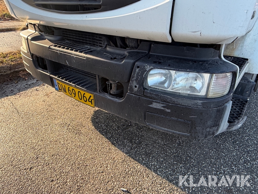 Renault lastbil – med skiftelad, lift og container Renault Midlum