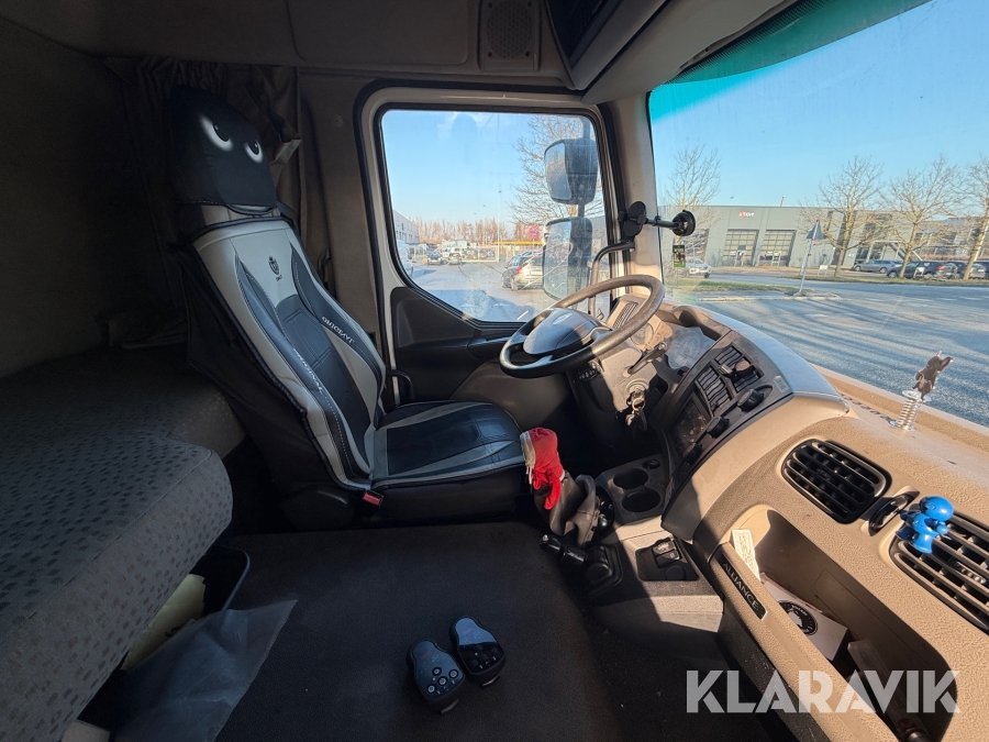 Renault lastbil – med skiftelad, lift og container Renault Midlum