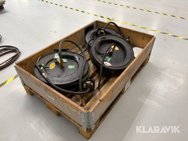 Trykluft slanger på oprullere DJ Tools - 3 styk.