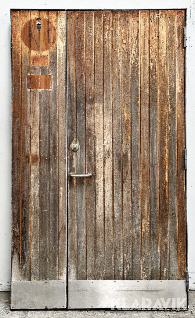 Yderdør med profiler i teak 6 stk 