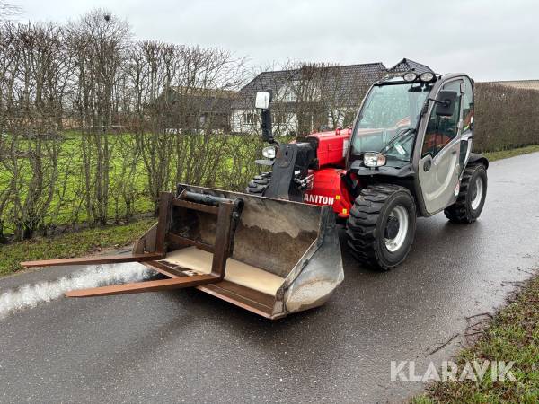 Teleskoplæsser Manitou MT625H med pallegafler og skovl