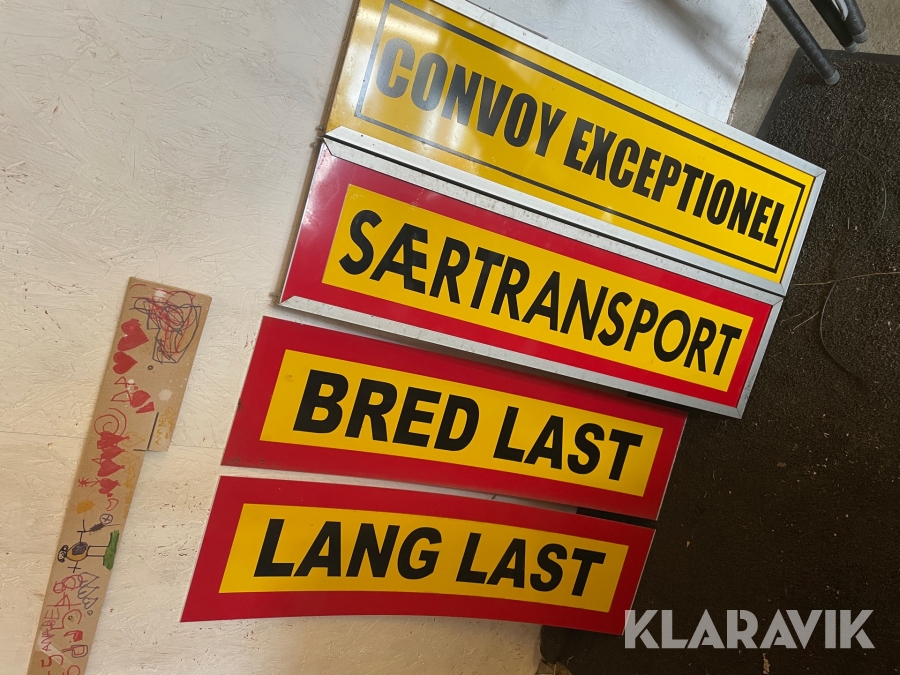 Specialtransport skilte 4 stk. 