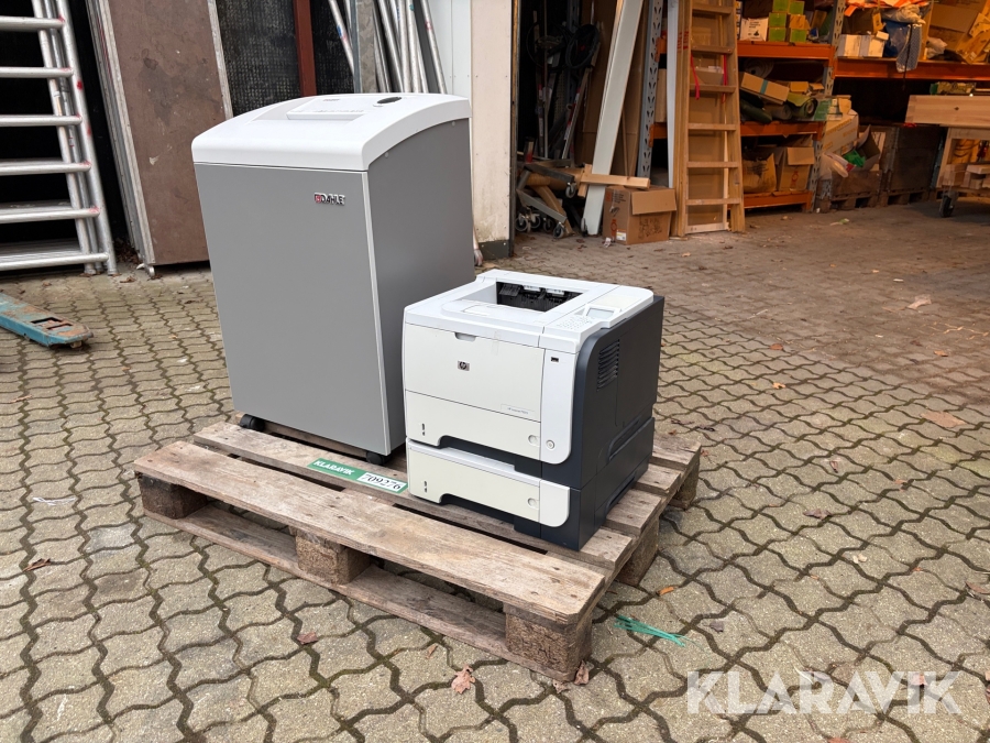  Industrimakulator og printer, Dahle og Hp  