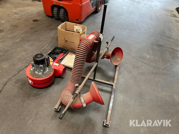 LOT: udsug, skudpistol, stillads dele Klimavent s.a.