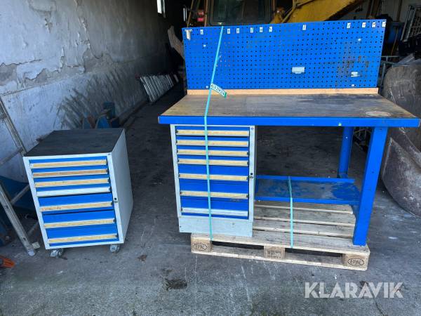 Filebænk Blika med værktøjstavle og skuffer
