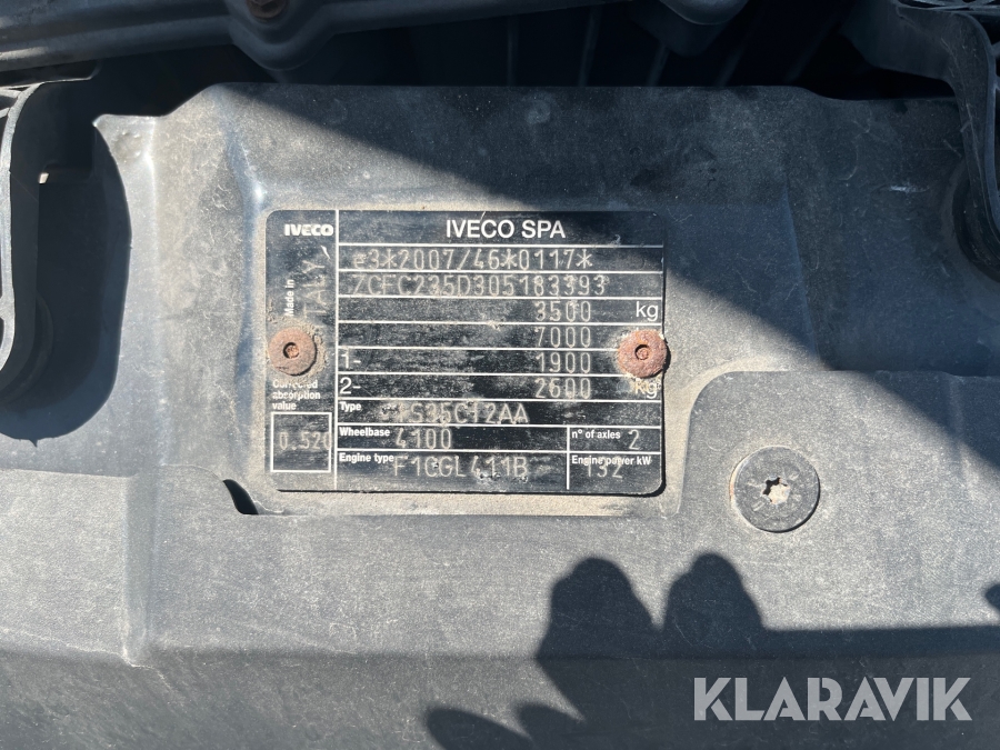 Ladbil Iveco 35C18 3,0 D WB 4100, AUT