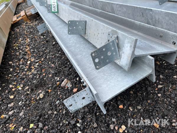 Galvaniserede stålbjælker 2 styk