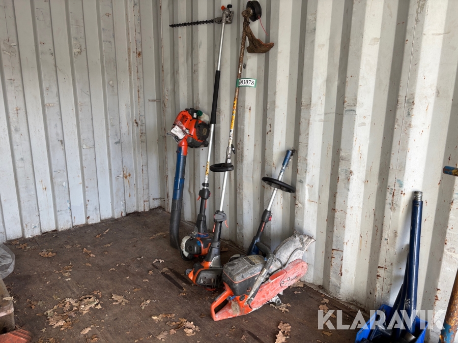 Blandet værktøj Husgvarna kapsav, buskryder, løvblæser