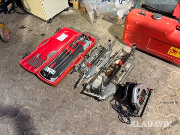 Fliseskærer + rundsav Robi/Montolit/Skilsaw 3 styk