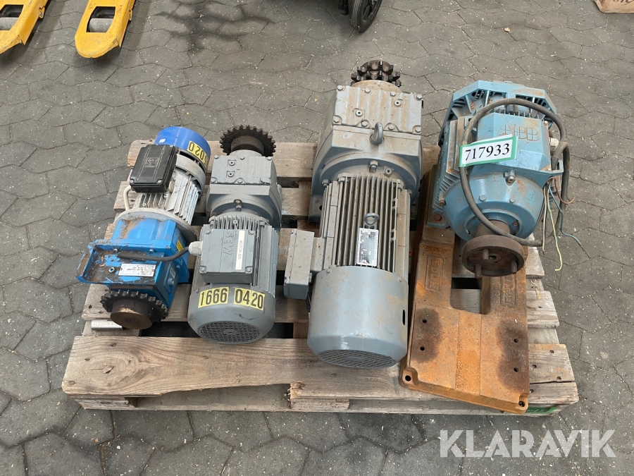 Gear motorer 3 styk & Elektrisk motor 1 styk