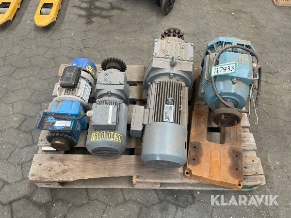 Gear motorer 3 styk & Elektrisk motor 1 styk
