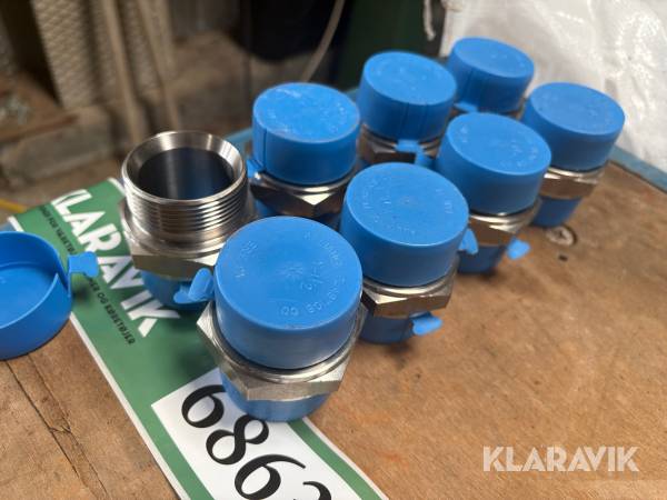 1/2” bryst nippel svær - 8 styks