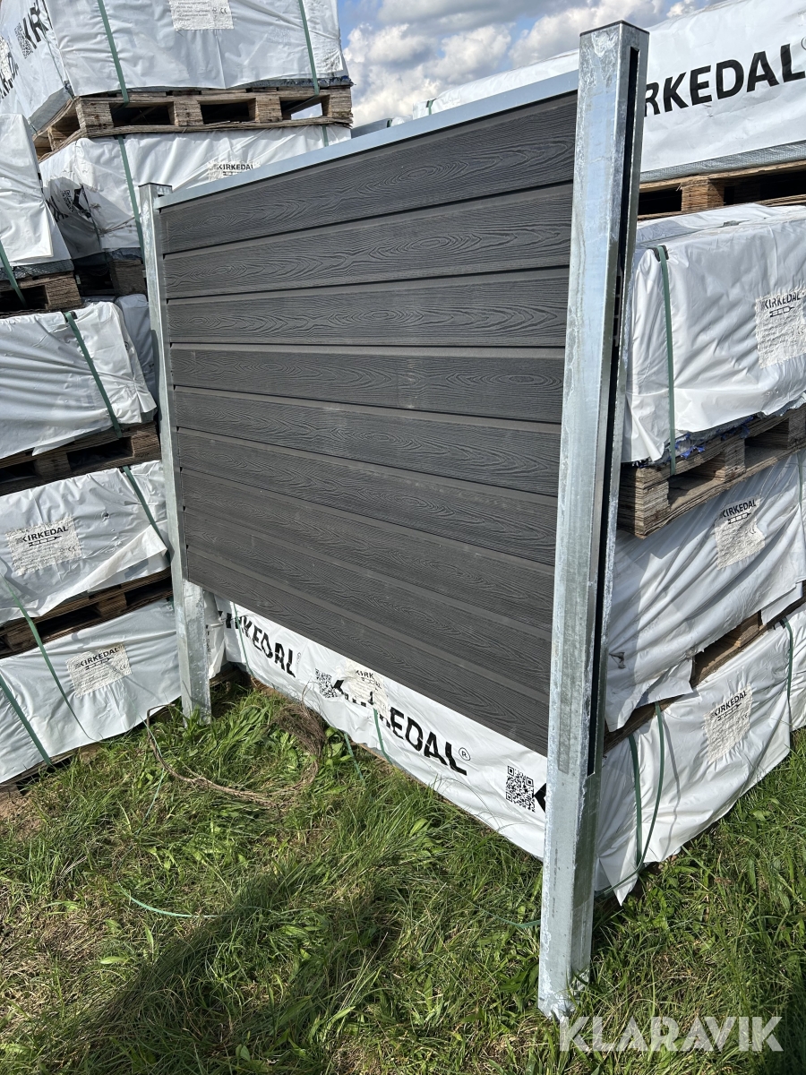 Komposithegn sort med galvaniseret stolper, 10 fag