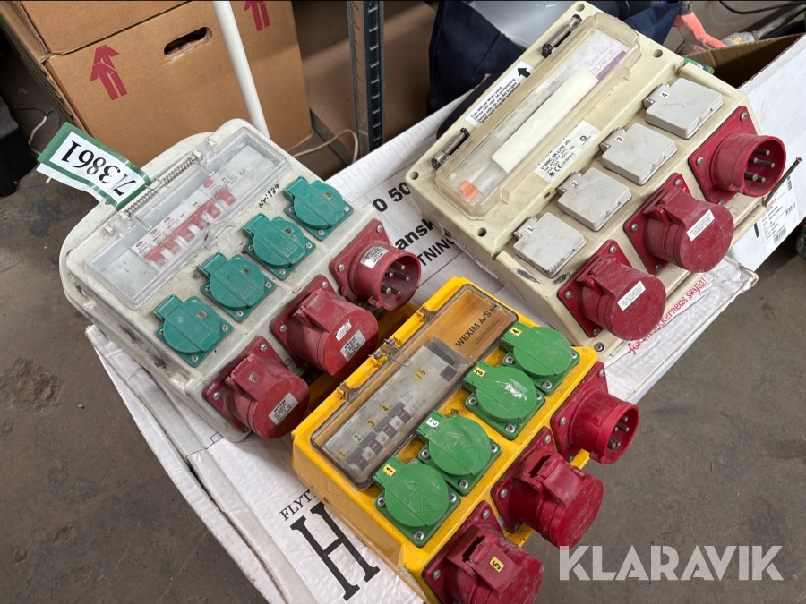 Byggestrømstavler 3 styks