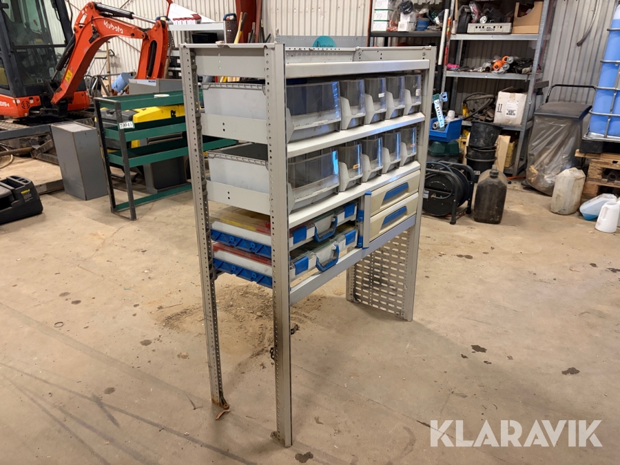 Bilreol Sortimo med skuffer