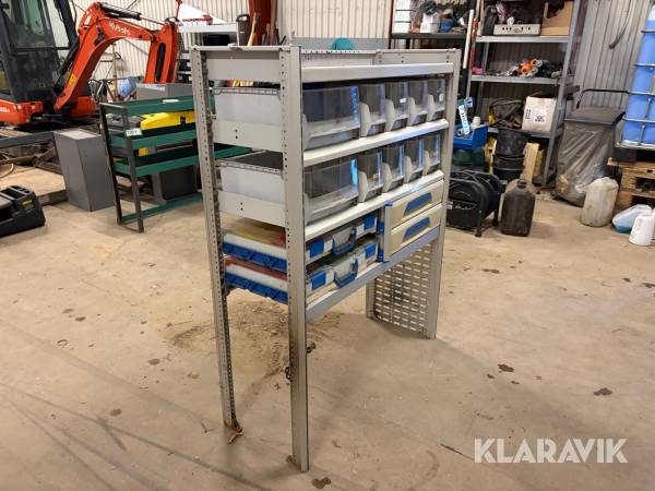 Bilreol Sortimo med skuffer