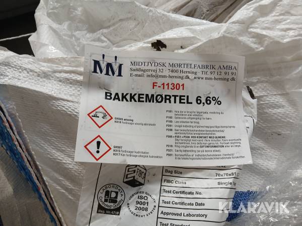 Bakkemørtel 6,6% 5hl bigbag M&M Mørtel