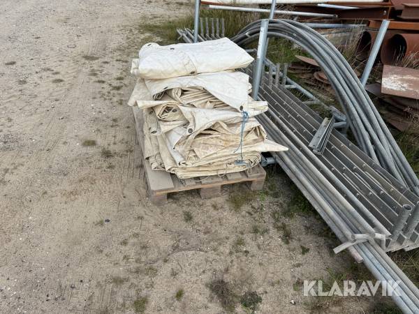 Brolægger-/arbejdstelt med galvaniseret stel og presenning