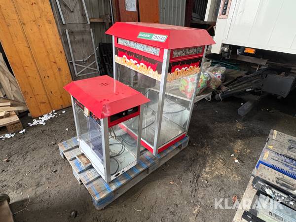 Popcorn maskine 2 styk