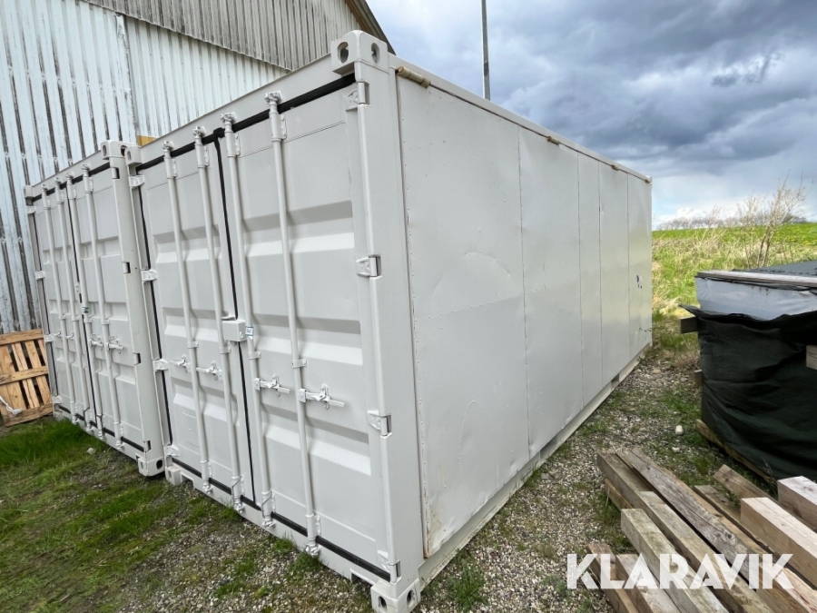 Container med rørbukker 20 fods