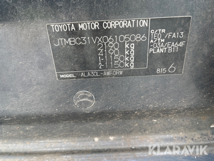 Personbil Toyota RAV4, 2,2 D-4D DPF VAN
