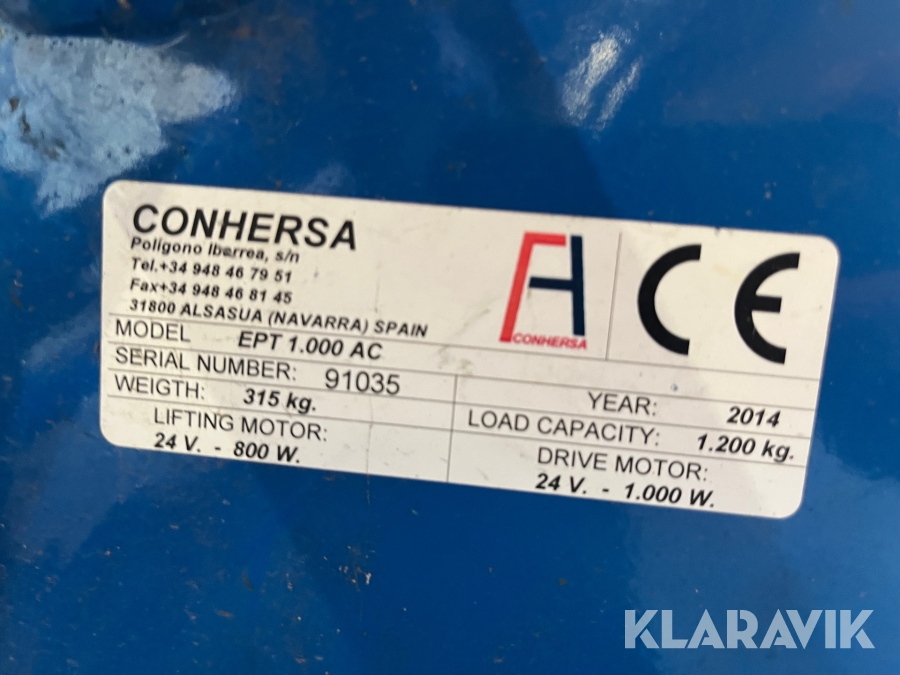 El stabler. Conhersa EPT. 1.000 AC