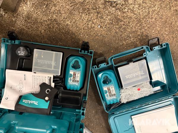Lot: Autoværktøj og makita WallMek Og Makita cylinder, pumpe og presse og diverse Makita
