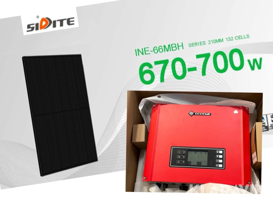 Solcellemoduler Sidite All Black 700 W – 8 styk med ny inverter 5 kW