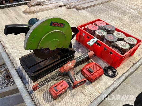 Værktøj blandet lot rundsav slibeskiver og klæbedispenser