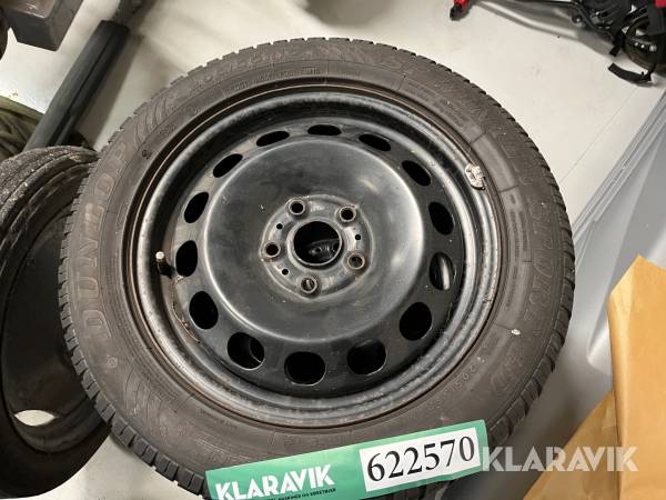 Fælg med dæk på stålfælge Dunlop 205/55 R16 4 styk