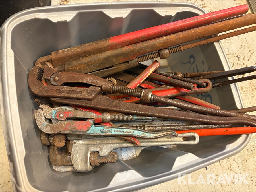 Stort lot rørtænger - assorterede størrelser