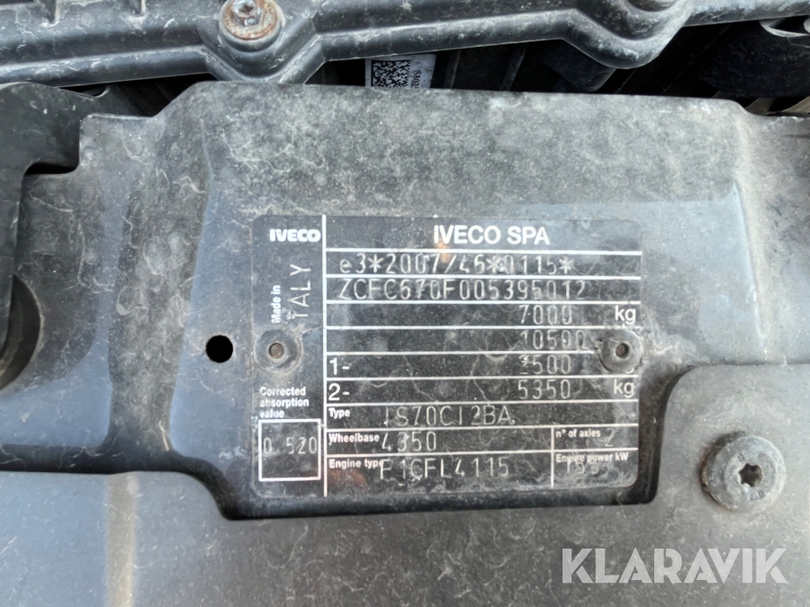 Lastbil Iveco Daily 70C P (Chs.)