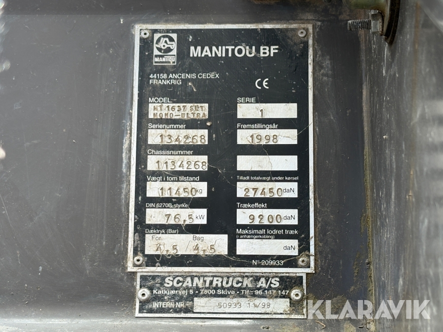 Teleskoplæsser Manitou MT 1637 SL