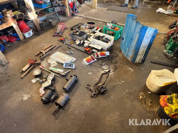 Reservedele, lamper og taljer