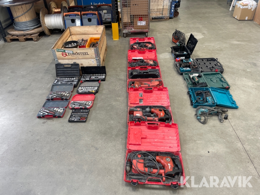 Assorteret håndværktøj - skrue maskiner - topnøglesæt - svensknøgler